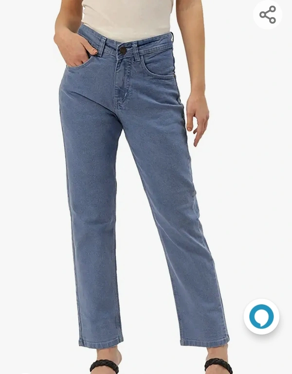 138PARIS HAMILTON Womens/Girls High Waist Straight fit Stretchable Denim Jeans Relaxed Fit - M.Vl. XL. XXL