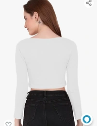 Silmware The Blazze 1059 Women's Basic Sexy Solid Scoop Neck Slim Fit Full Sleeve Crop Top T-Shirt For Women - M. L. XL. XXL