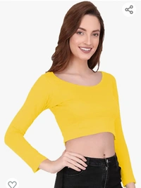 Slim The Blazze 1059 Women's Basic Sexy Solid Scoop Neck Slim Fit Full Sleeve Crop Top T-Shirt For Women - M. L. XL. XXL