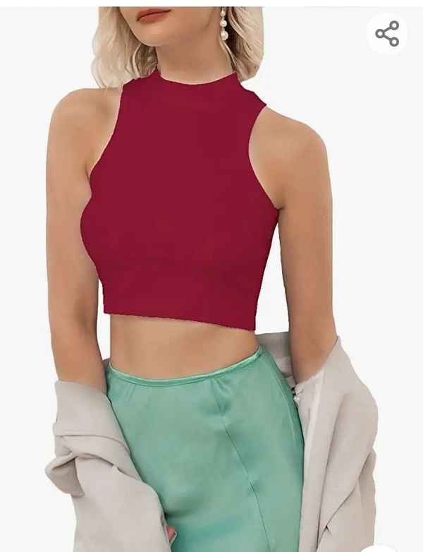 Contare CONTARE® Women's & Girl's Solid Ribbed Crop Tank Tops - M. L. XL. XXL