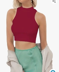 Contare CONTARE® Women's & Girl's Solid Ribbed Crop Tank Tops - M. L. XL. XXL