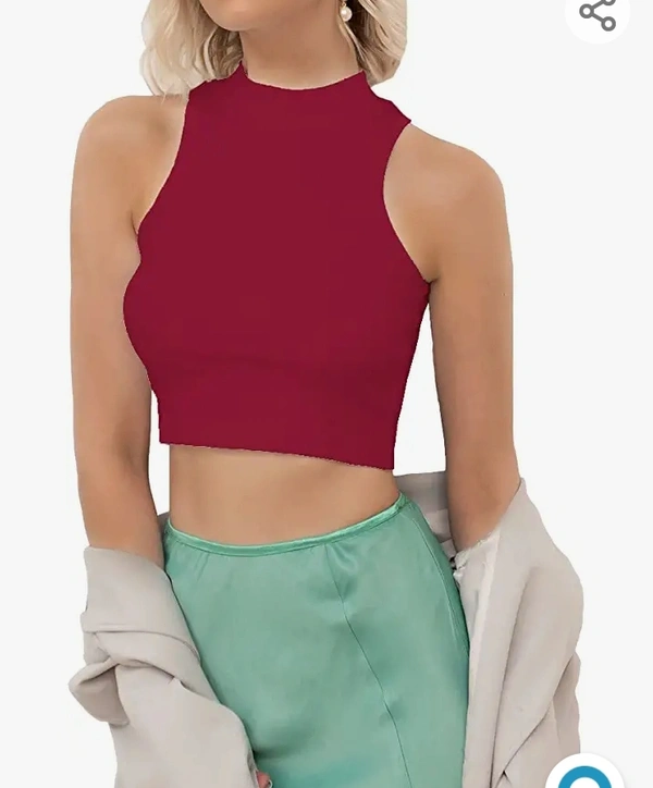 Contare CONTARE® Women's & Girl's Solid Ribbed Crop Tank Tops - M. L. XL. XXL