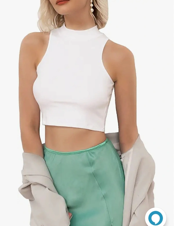 Contract CONTARE® Women's & Girl's Solid Ribbed Crop Tank Tops - M. L. XL. XXL