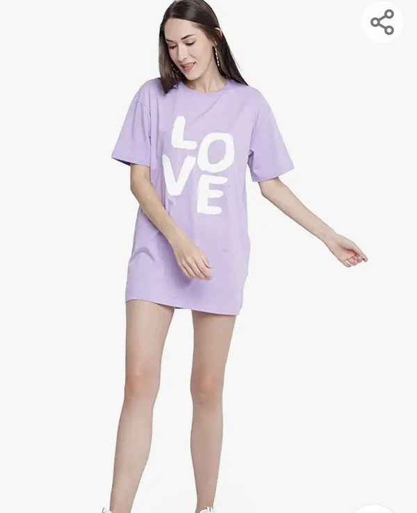 Blanced BLANCD Women's Pure Cotton Casual Oversized Round Neck Drop Shoulder Slogan Print Love Short Sleeve Summer Tshirt - M. L. XL. XXL