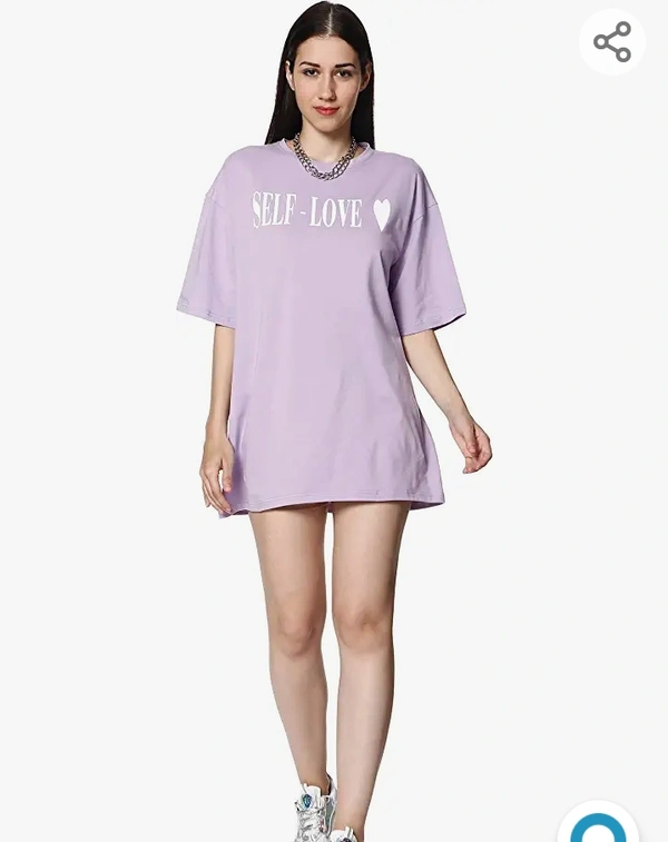 Blancedwekd BLANCD Women's Pure Cotton Casual Oversized Round Neck Slogan Print Self Love Short Sleeve Summer Tshirt - M. L. XL. XXL