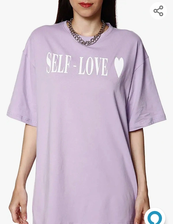 Blancedwekd BLANCD Women's Pure Cotton Casual Oversized Round Neck Slogan Print Self Love Short Sleeve Summer Tshirt - M. L. XL. XXL