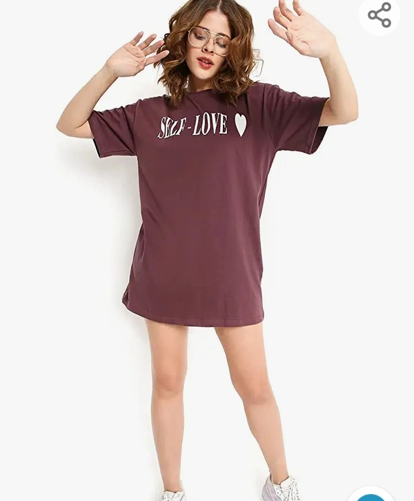 Blance BLANCD Women's Pure Cotton Casual Oversized Round Neck Slogan Print Self Love Short Sleeve Summer Tshirt - M. L. XL. XXL