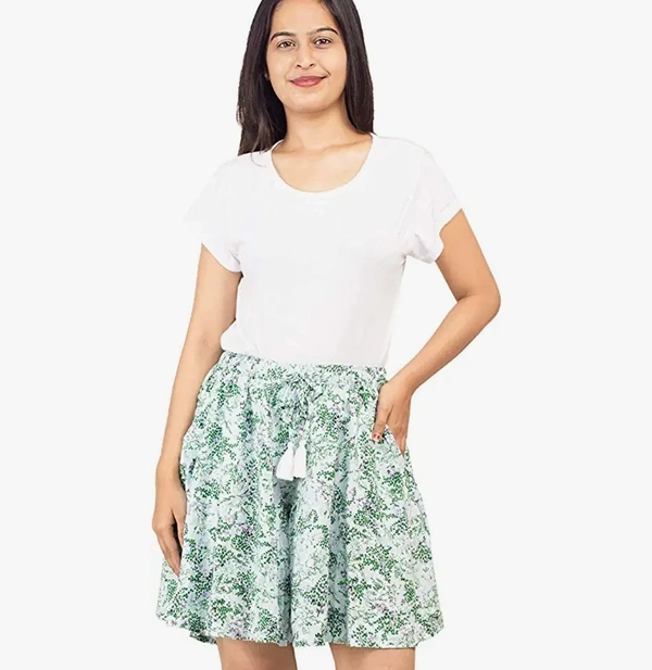 STORIES Women's Viscose Printed Culotte Shorts - M. L. XL. XXL