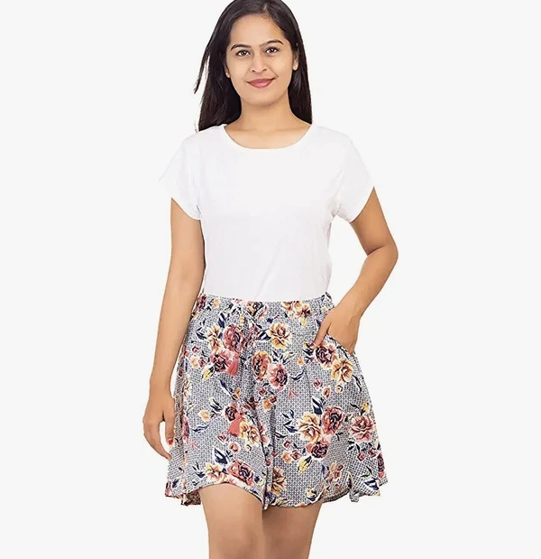 Stories STORIES Women's Viscose Printed Culotte Shorts - M. L. XL. XXL