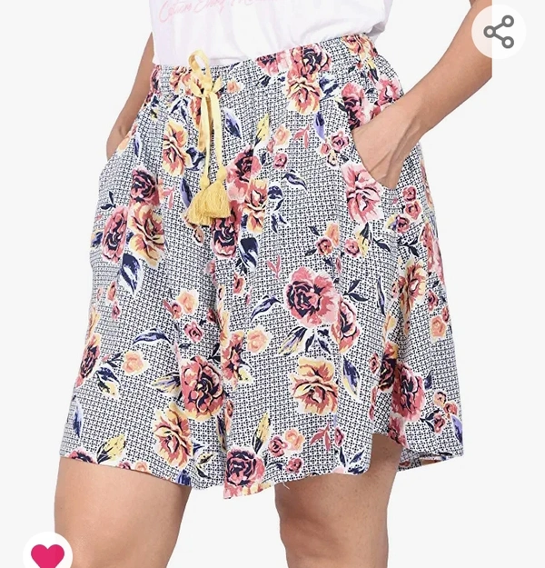 Stories STORIES Women's Viscose Printed Culotte Shorts - M. L. XL. XXL