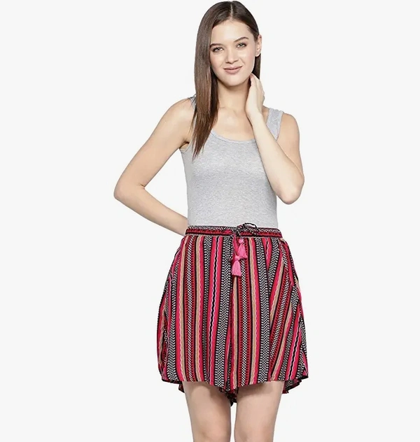 Tredny STORIES Women's Viscose Printed Culotte Shorts - M. L. XL. XXL