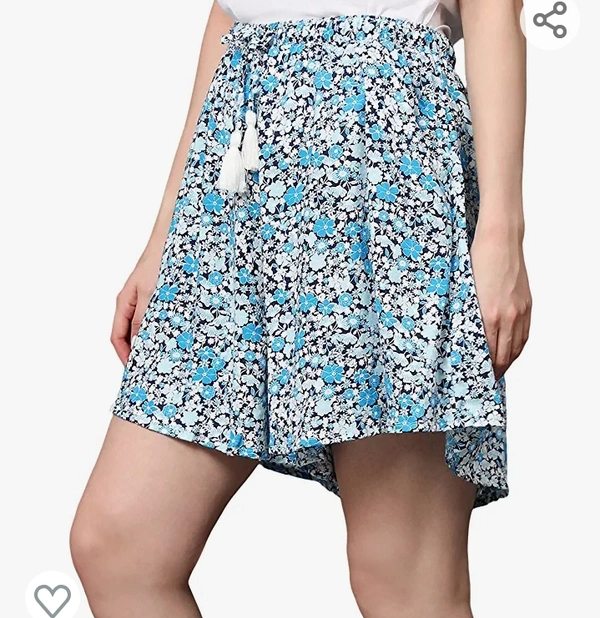 Pisos STORIES Women's Viscose Printed Culotte Shorts - M. L. XL. XXL