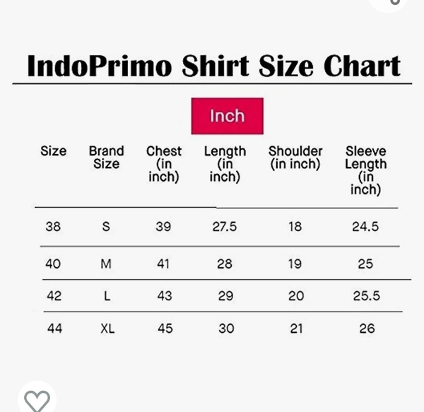 Indoprime IndoPrimo Men's Slim Fit Casual Shirt - M. L. XL. XXL