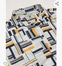 Dennisling Dennis Lingo Men's Aztec Slim Fit Cotton Casual Shirt - M. L. XL. XXL