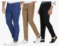 Amazon Prime  DAIS Men Skinny Fit Jeans Pack of 3 - M. L. XL. XXL