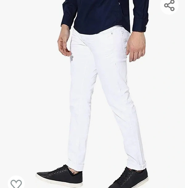 Meoby Men's Slim Fit Cotton Streachable White Jeans - M. L. XL. XXL