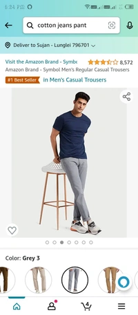 Amazon Prime  Amazon Brand - Symbol Men's Regular Casual Trousers#1 Best Seller in Men's Casual Trousers - M. L. XL. XXL