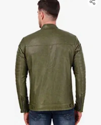 Leathers  Leather Retail® Army Colour Faux Leather Jacket for Man'S - M. L. XL. XXL