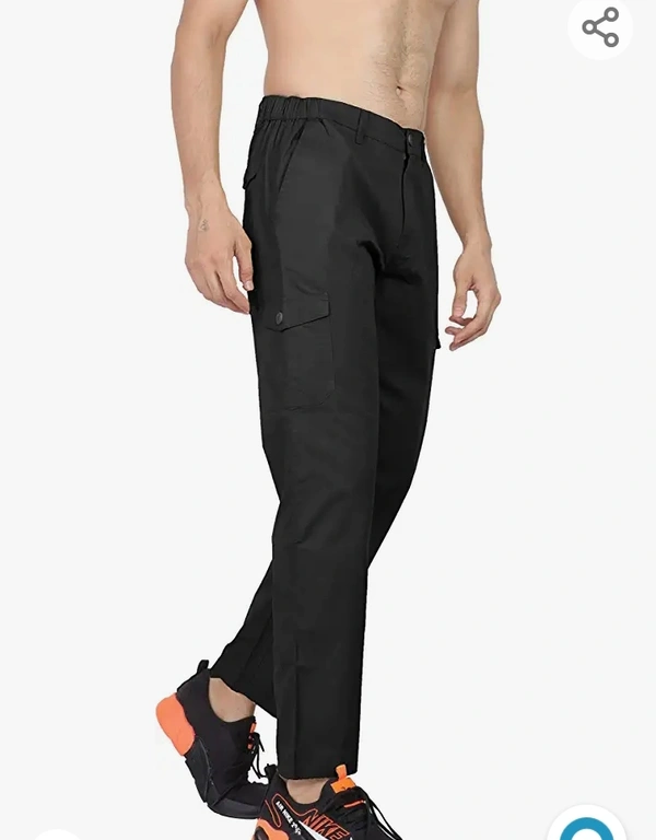 Button Men's Regular Fit Cotton Cargo Pajama Pant - M L XL XXL