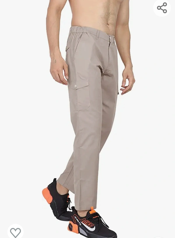 Button Men's Regular Fit Cotton Cargo Pajama Pant - M L XL XXL