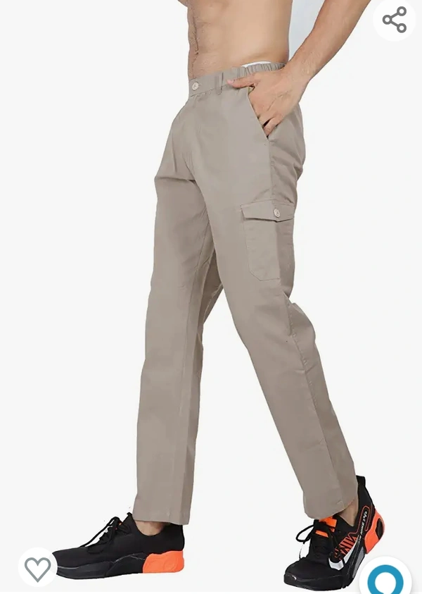 Button Men's Regular Fit Cotton Cargo Pajama Pant - M L XL XXL