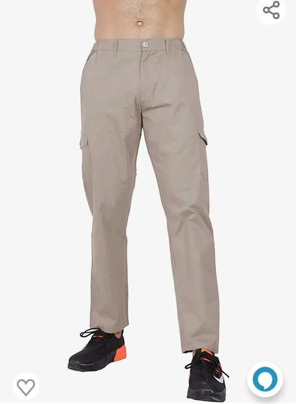 Button Men's Regular Fit Cotton Cargo Pajama Pant - M L XL XXL