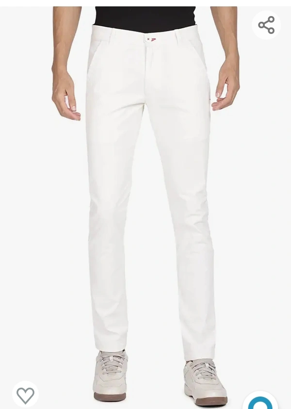 KRA Men's Regular Fit, Chinos, (White) - M L XL XXL