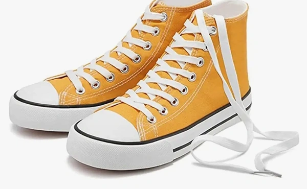 Robbie jones Casual Sneakers Canvas Outwear Shoes for Men in Black Red Yellow - 5.6.7.8
