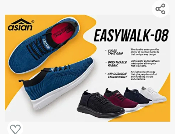 ASIAN Men's Easywalk-08 Sports Running Shoes,First Walker, Gym Casual Sneaker Lace-Up Lightweight Shoes - 5.6.7.8