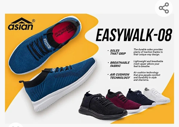 ASIAN Men's Easywalk-08 Sports Running Shoes,First Walker, Gym Casual Sneaker Lace-Up Lightweight Shoes - 5.6.7.8.9