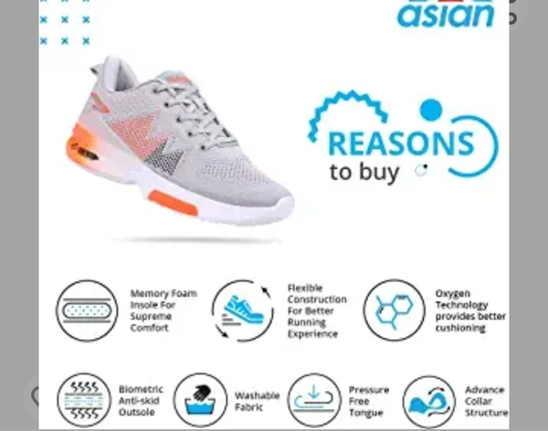 ASIAN Men's Oxygen-04 Sports Running,Walking & Gym Shoes with Oxygen Technology & Lightweight Casual Sneaker Shoes for Men's & Boy's - 5.6.7.8.9