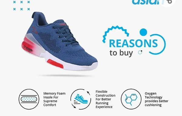 ASIAN Men's Oxygen-04 Sports Running,Walking & Gym Shoes with Oxygen Technology & Lightweight Casual Sneaker Shoes for Men's & Boy's - 5.6.7.8.9