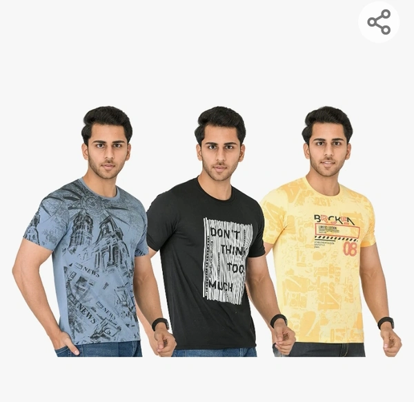 SHAUN Men T-Shirt (N704MT3_$P_Pack of 3) - M. L. XL. XXL