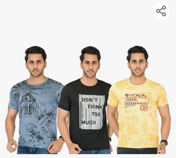 SHAUN Men T-Shirt (N704MT3_$P_Pack of 3) - M. L. XL. XXL