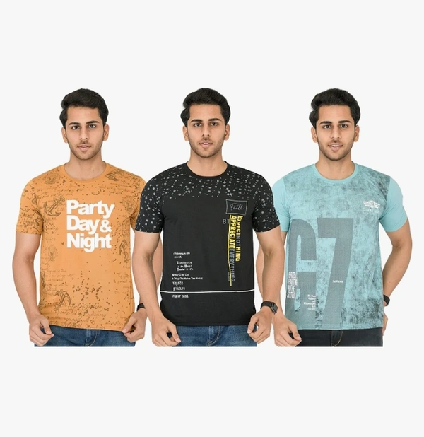SHAUN Men T-Shirt (N704MT3_$P_Pack of 3) - ., M. L. XL. XXL