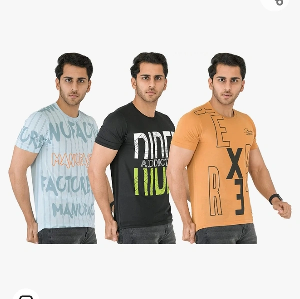 SHAUN Men T-Shirt (N704MT3_$P_Pack of 3) - M. L. XL. XXL