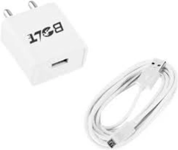 Bolte BTC-12 3.4 Amp USB Charger with Type C Data Cable - WHITE