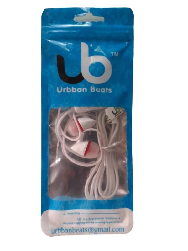 UB WIRED EARPHONE - 1 METAR, WHITE