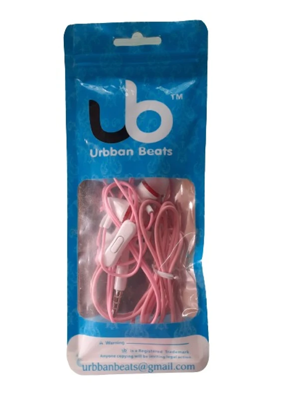 UB WIRED EARPHONE - 1 METAR, PINK