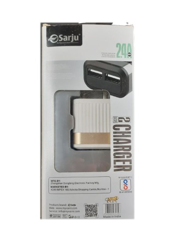 Sarju t-216 type c 2.4 A mobile charger - White