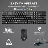 Evm Wired Keyboard And MOUSE Combo Set - BLACK