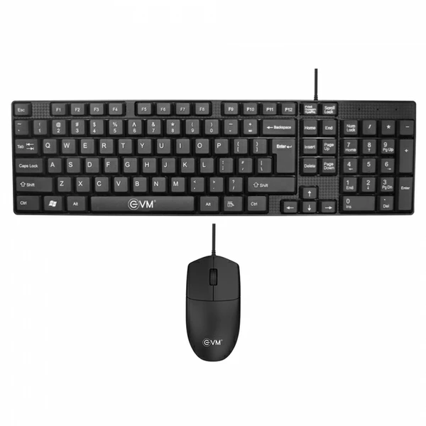 Evm Wired Keyboard And MOUSE Combo Set - BLACK