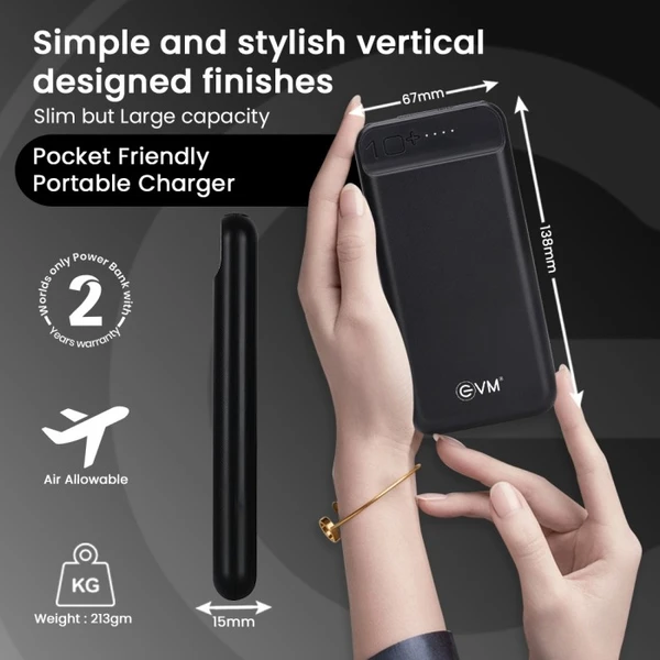 EVM ENCHARGE POWER BANK 10,000MAH - Black