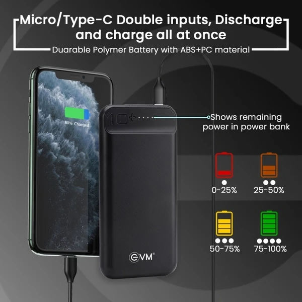 EVM ENCHARGE POWER BANK 10,000MAH - Black