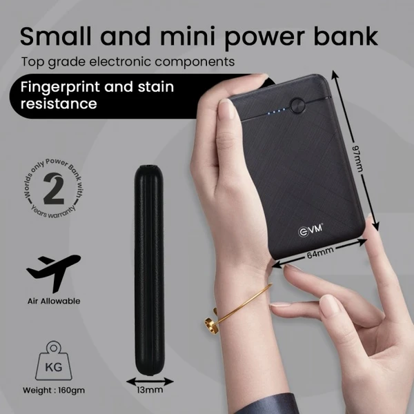 EVM ENNANO POWER BANK 5000MAH EVM-P0210 - BLACK