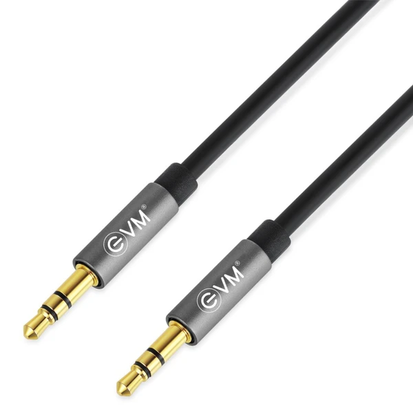 EVM 3.5mm  AUX Cable 1 m AUX Cable  (Compatible with Mobile, Tablet, Black, One Cable) - Black