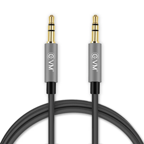 EVM 3.5mm  AUX Cable 1 m AUX Cable  (Compatible with Mobile, Tablet, Black, One Cable) - Black