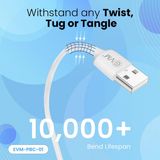 MICRO USB POWER BANK CABLE (300MM LENGTH) EVM-PBC-01 - white