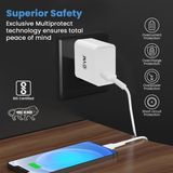 EVM USB Smart Charger with Micro USB Cable Wall Charger Compatible with Smart Phone and Other Devices (Color : White) - White