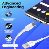 MICRO USB DATA & SYNC CABLE (1 METER, 3 AMP) EVM-C-014 - 1M, White